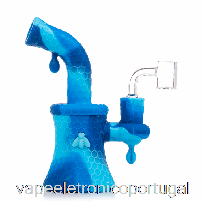 Vape Eletrônico Stratus Bee Silicone Dab Rig Mármore Azul (azul Bebê / Azul)